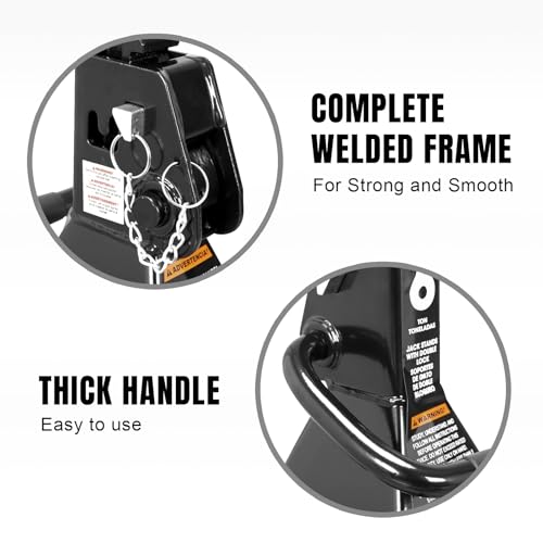 Big RED Jack Stands 6 Ton with Double Locking, 14.2-23.8 inch Adjustable Height for Lifting Cars, SUV, Van, 12000 lb Capacity, 1 Pair - color: BLACK, size: 6 TON DOUBLE LOCKING