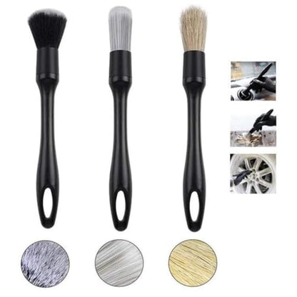 Car Interior Cleaning Brush Soft Bristle and Sharpening Wire Three Piece Set for Vent Gap, Dashboard and AC Dust Removal, Three-piece Set - color: Three-piece Set