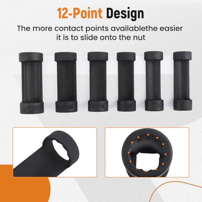 maXpeedingrods 8pc Strut Nut Socket 16mm 18mm 19mm 21mm 22mm 24mm | 12 Point 1/2" Drive Suspension Strut Spreader Socket - style: 8 Pcs