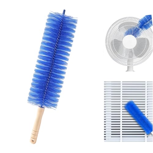 Fan Cleaning Brush, 2026 New Bendable Microfiber Head Dusting Brushes, Reusable Fan Cleaner Brush Dust Remover for Electric Fans, Air Conditioning, Car Vents and Blind，Blue：43cm - color: Blue, size: 43cm