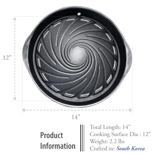 TECHEF - Korean BBQ Nonstick Grill Pan, KBBQ Grill Pan, PFOA-Free, Dishwasher Oven Safe, Made in Korea (Black) - color: Black