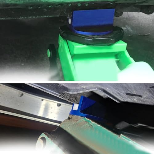 Universal Magnetic Jack Pad, 0.4" Slotted Aluminum Grooved Jacking Puck Pinch Weld Adapter, Heavy Duty Pinch Weld Frame Rail Protector for Sub-Frame Vehicle Floor Jack (Blue) - color: Blue