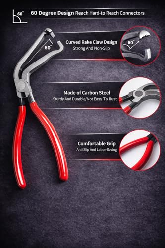 4-Piece Automotive Electrical Disconnect Pliers Set – Battery Cable & Electrical Connector Removal Tool Kit, Plug Separator & Hose Clamp Pliers for Car Repair