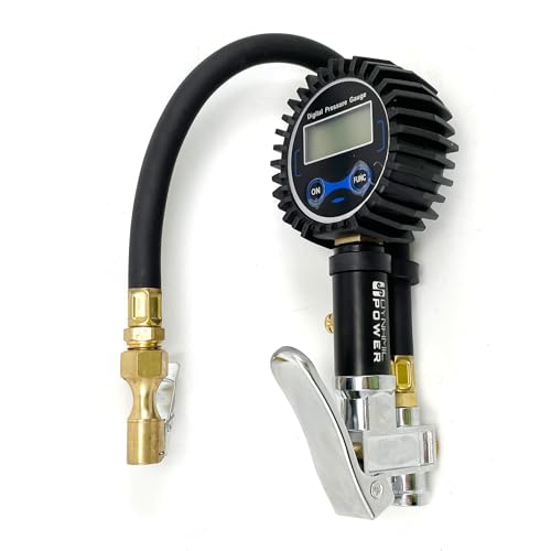 DYNAMIC POWER Pro-Grade Digital Tire Pressure Gauge – Dual Color LCD for Day/Night Clarity, 200 PSI Heavy-Duty, 1/4" NPT | Precision Tool for Automotive Pros, Trucks & DIY