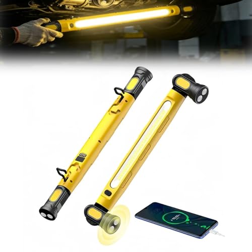 3000LM Portable Mechanic Light, 2026 New Magnetic Work Light Cordless Rechargeable Mechanic Light, Under Hood Work Light for Mechanic Car Repair Camping Garage (1 Pcs Yellow) - color: 1 Pcs Yellow