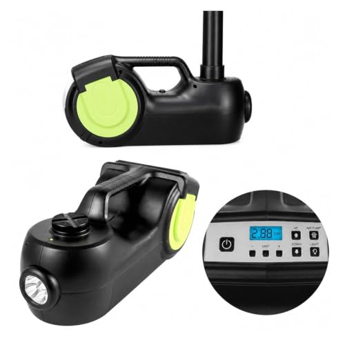 Hydraulic Jack, 5T 12V Electric Car Jack Kit with Impact Wrench | LED Light, Hydraulic Lift 13.5-36 Cm, Inflator Pump, LCD Display