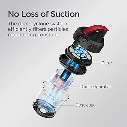 Eureka Bagless Canister Vacuum Cleaner, Lightweight Vacuum for Home, Red | NEN110D WhirlWind, Lightweight, Power Suction, ≤82 dBA. HEPA, 2.5L Dust Container, 2-in-1 Vac for Hard Floors, Carpets - color: Red