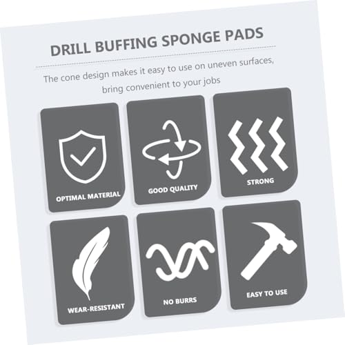 GANAZONO 3pcs Auto Wheel Polishing Buffing Sponge Pads Drill Buffing Cones Car Hub Detailing Kit for Automotive Wheel Care