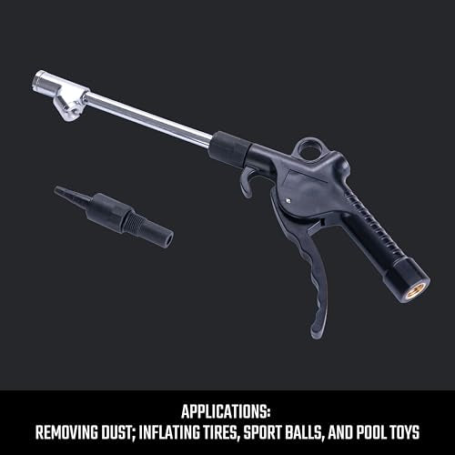 CRAFTSMAN Blow Gun Kit with Multiple Attachments for Inflating and Cleaning, 1/4-Inch NPT Connection, Extended Nozzle for Hard-to-Reach Areas