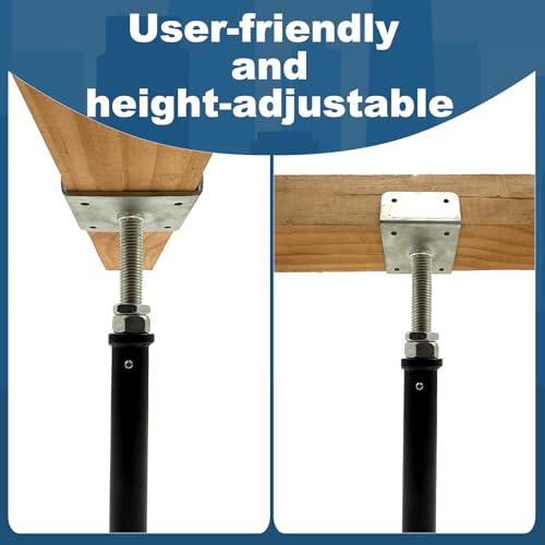 2 Pack U-Shaped Floor Jack - Adjustable Steel Beam Support for 4x2, 4x4, 4x6 Joists Heavy Duty Screw Jack with U-Head Telepost & House Jack.11-14.5 Inch Adjustment Range. (U-MGCGZJ-02, 11-14.5) - size: 11-15