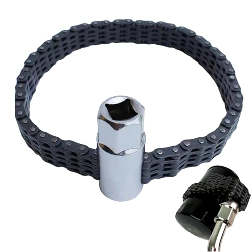 Automotive Oil Filter Chain Wrench Adjustable Oil Filter Wrench Double Chain Oil Filter Removal Tool Fits for 6-14cm