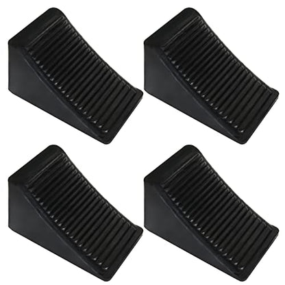 CertBuy 4 Pack Wheel Chock for Trailers, RV Wheel Chocks Heavy Duty, Black Rubber Wheel Chocks, Trailer Wheel Chocks for Car, Travel Trailers, RV, Truck, and ATV, 6.3"×4"×4"