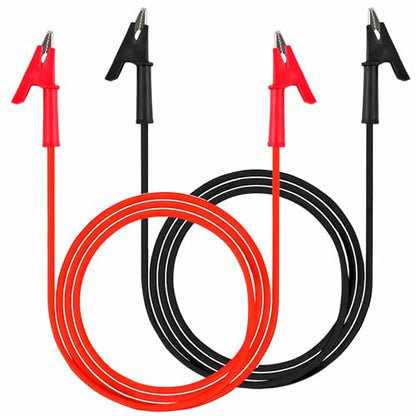 Alligator Clip to Alligator Clip Silicone Jumper Wire | Alligator Clip Electrical Test Leads 3.28ft Cable with Alligator Clips 5PCS for Multimeter Electrical Testing(Y-Y 1m 5S) - size: 3.28ft 16AWG 1 pair