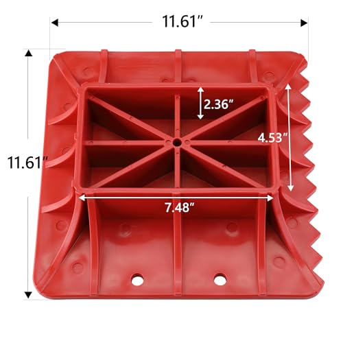 Seven Sparta Base Stand & Handle Keeper Compatible with Hi Lift Jack Accessories Handle Bar Protector - style: Red Base & Keeper