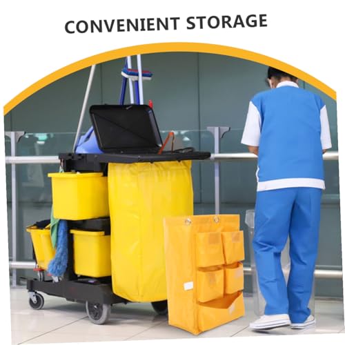 Replacement Janitorial Bags Rolling Cleaning Bag Strong Canvas Cleaning Cloth - color: Yellow