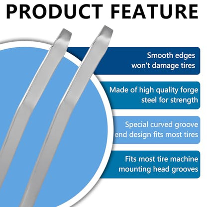 Bead Lifting Tool for Tires, Tire Mount and Demount Tool with Rubber Handle, Tire Iron Spoon for Car Truck and Motorcycle Tire Changer, 20" Tire Iron Spoon Lever Pry Bar