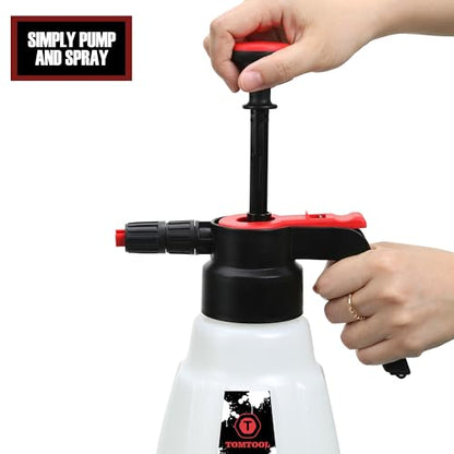 Foam Sprayer, Foaming Pump Blaster Hand Pressure Snow Foaming Cannon Water Blaster, Hand Pressurized Soap Sprayer Manual Foam Cannon Car Wash