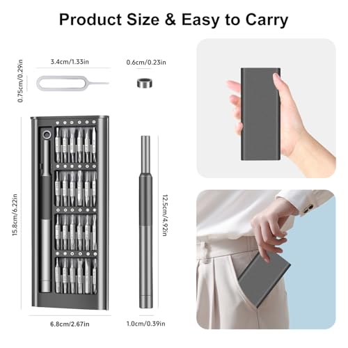 52-in-1 Precision Screwdriver Set, S2 Steel Magnetic Mini Repair Tool Kit for Electronics, iPhone, Laptop, MacBook, PC, Watch, Glasses, Ring Doorbell & PS5, Ideal Tech Gifts for Men