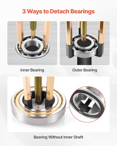 VEVOR 36-in-1 Bearing Puller Set, 36 PCS 3-Jaw Hook Puller for Internal External Bearings and Bearing Without Inner Shaft, Multifunctional Bearing Removal Tool with Heavy Duty Portable Storage Case
