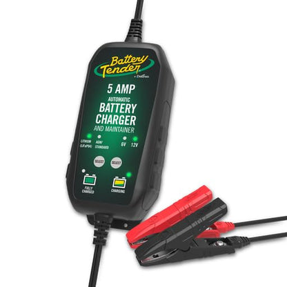 Battery Tender 5 AMP 12V Battery Charger and Maintainer - Automotive Smart Automatic Battery Charger for Cars SUVs and Trucks -Lead Acid, AGM, Gel, & Lithium - 022-0186G-DL-WH | Fast Multi-Chemistry Charger for Cars, Trucks, SUVs, Boats, RVs, and Large 12