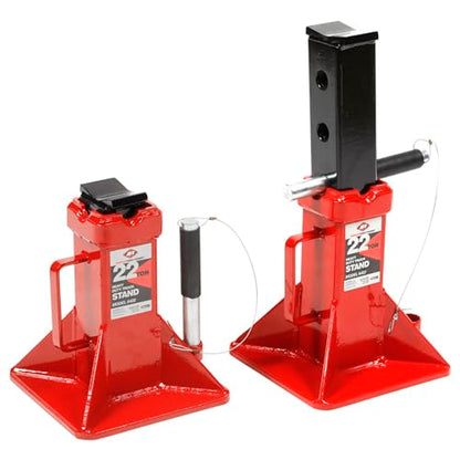 AFF 22 Ton Safety Stand Set - Heavy Duty Jack Stands for Trucks & Equipment - Pin-Style, Heavy Gauge Steel, ASME PASE-2019 - Pack of 2 - (Available in 2 Duty Levels)