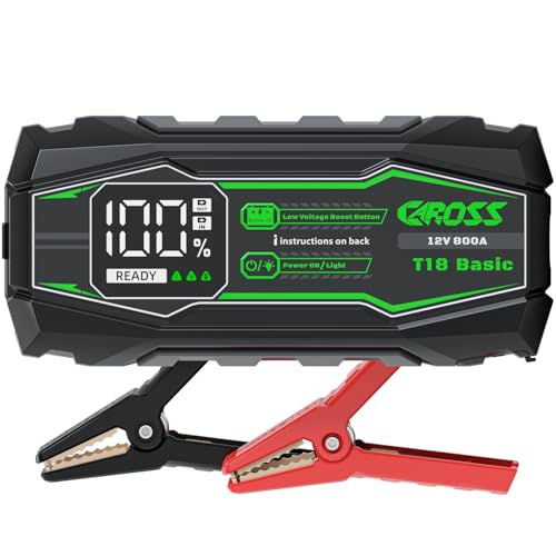 CAROSS Car Battery Jump Starter - 800A Jump Starter for Up to 6.0L Gas and 3.0L Diesel Engines, 12V Portable Jump Box with LED Display - size: 800A