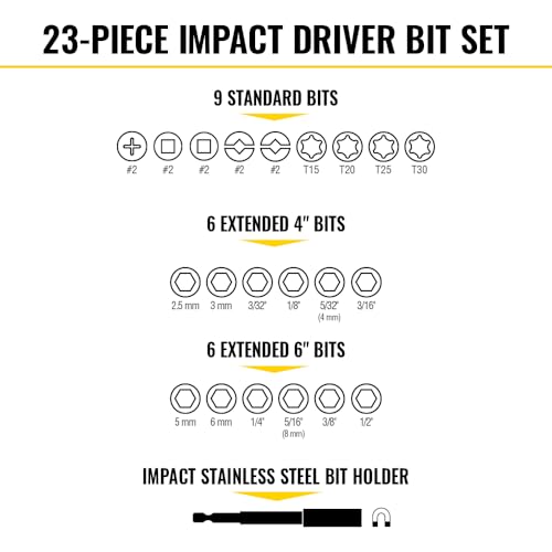 Klein Tools 33804 ProFlex Impact-Rated Interchangeable Ratcheting T-Handle Set, Torsion Zone, Magnetic Bit Holder, SAE, Metric, TORX