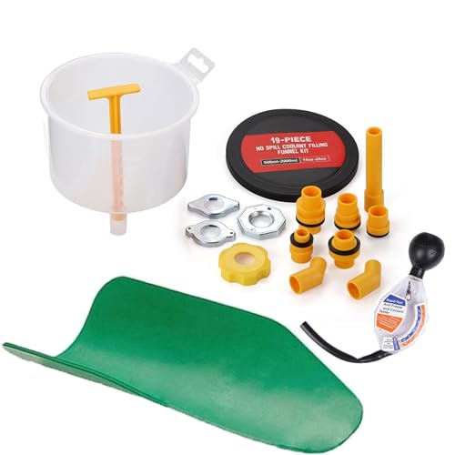 Coolant Filling Funnel Kit with Coolant Tester, Fluid and Oil Set Funnel Flexible Draining Tool