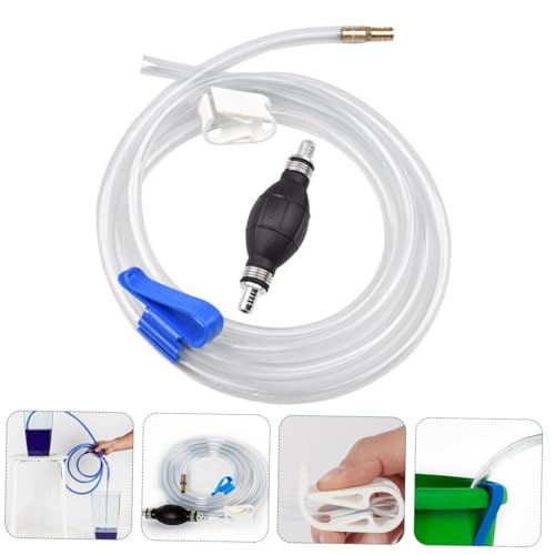 NUOBESTY Manual Suction Hose Set for Car Oil and Water Transfer, Handheld Siphon Pump with Vehicle Guide Oil Tube, Multipurpose Water Suction Kit for Automotive and Home Use
