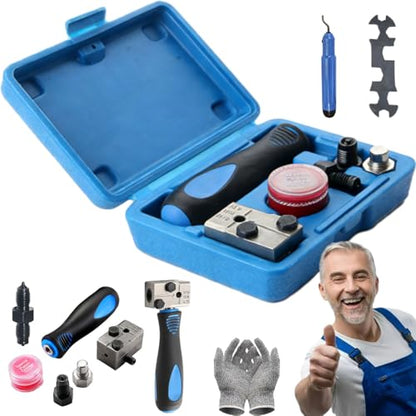 Brake Line Flaring Tool Kit, 3/16" Double Flare Tool for Brake Lines, Heavy Duty Manual Brake Flare Tool Kit for Cars, Trucks & Motorcycles (1Set) - color: 1Set