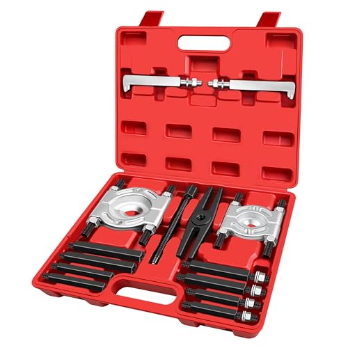 WETT Bearing Puller and Splitter Set, 14-Piece Heavy Duty Pinion Wheel Removal Hub Axle Bearing Puller Tool Set, 5 Ton Capacity Bearing Separator with 2" & 3" Bearing Separator Jaws