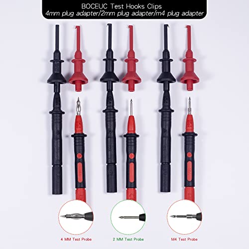 Test Hooks Clips, Multimeter Test Lead Kit Mini Test Hook Clip for 2mm Plug Test Probe Electronic Testing IC Grabber - size: 2MM PLUG