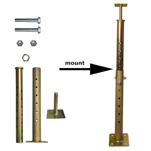 4 Pack House Floor Joist Support Jack 19.5"-34.5" Adjustable for Leveling | Screw Jack Post Pole, for Lifting Home Foundation Basement Crawl Space Beam, Galvanized - size: 19.5-34.5 inch