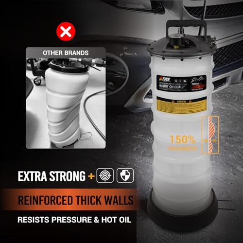 EWK 12L Heavy Duty Manual Oil Extractor/Dispenser Pump, Fluid Vacuum Evacuator with Reinforced Tank for Automotive Oil Change - size: 12L (With Reinforced Tank)