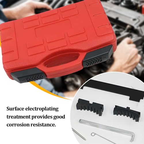 Car Timing Tool Kit, Vehicle Engine Camshaft Holding Belt Timing Locking Kit, Automotive Camshaft Tensioning Alignment Tool Set, Compatible with 16V 1.4 1.6 1.8 en6340 km6340 (Red) - color: Red