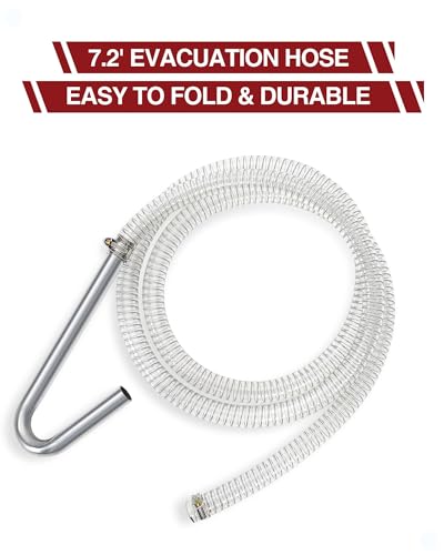 GarveeTech Oil Drain Pan, 15 gal Low Profile Oil Drain Pan, Oil Change Pan with 8 ft Hose & Folding Handle, Rolling Oil Drain Cart for Cars, Trucks, Buses, RVs - color: White, size: 15GAL-Manual