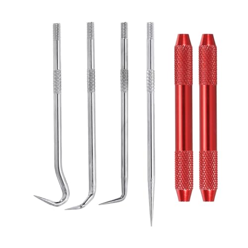 PATIKIL Hook and Pick Tool Set, Straight 90 Degree Tip 45 Degree Tip Full Hook Double Pointed Scriber for Removing Precision Oil Seal Gasket