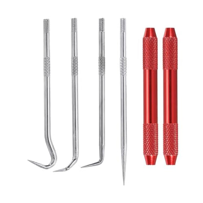 PATIKIL Hook and Pick Tool Set, Straight 90 Degree Tip 45 Degree Tip Full Hook Double Pointed Scriber for Removing Precision Oil Seal Gasket