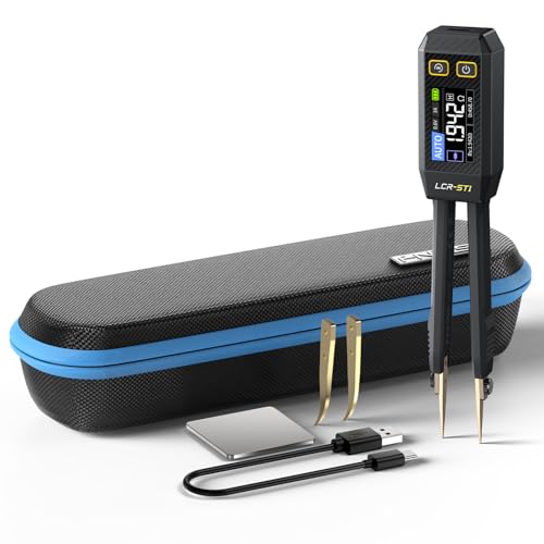 FNIRSI LCR-ST1 10kHz LCR Meter Tweezers, Smart SMD Component Tester | Auto Recognition, D/Z/Q/R ESR, Data Export, for Capacitance Resistance Inductance Diode Continuity Electronics Circuit Board
