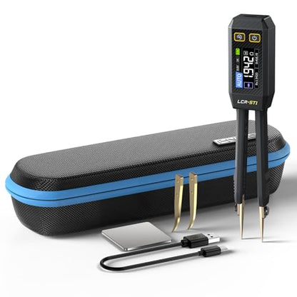 FNIRSI LCR-ST1 10kHz LCR Meter Tweezers, Smart SMD Component Tester | Auto Recognition, D/Z/Q/R ESR, Data Export, for Capacitance Resistance Inductance Diode Continuity Electronics Circuit Board