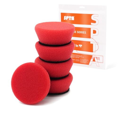 SPTA Red T10 Mini Ultra-Fine Finishing Foam Polishing Pads, 5Pcs 1.3inch/32mm Sponge Polishing Buffing Pads, Car Foam Detail Polishing Pad Kit for Car Detail Polishing, Small Area Polishing -FPTSS1R - color: 5Pcs Red T10 Ultra-Fine Finishing Pad, size: 1.