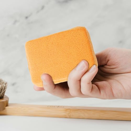 Garneck 5pcs Car Polishing Pads and Wax Applicator Set for Drill, Orange Rectangular Buffing Pads for Car Detailing, Cleaning, Tire Shine, and Glass Defogging