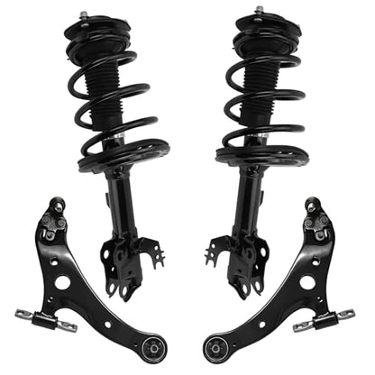 Detroit Axle - 4pc Front Struts Control Arms for 2013-2015 Toyota Avalon | [2.5L], 2 Struts with Coil Spring Assembly 2 Lower Control Arms with Ball Joints 2014 Replacement Suspension Kit - size: 4CQ472345/Big Kit