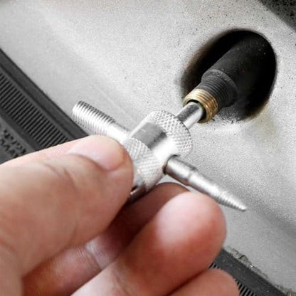 4-Way Valve Core Tool Tire Valve Tools, 4-in-1 Automobile Tire Valve Stem Core Remover Installer, Multifunctional Tyre Valves Repair Wrench Removal Tool for Car Bicycle Bike