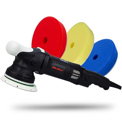 Maxshine M15 Pro Dual Action Polisher & Foam Pads Kit – 15mm Long Throw 1000W Car Buffer with 5” Backing Plate, Variable Speed 2,500–5,000 OPM – Detailing Tool for Cars, Trucks, SUVs & Boats - color: 5" Foam Pads Kit