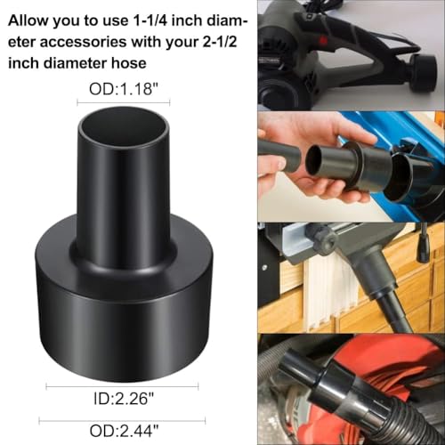 8 Pcs Vacuum Attachments for Shop Vac Accessories - 2 1/2" to 1 1/4" and 1 7/8" to 1" Universal Vacuum Hose Adapter, 1 1/4" Vacuum Floor Brush Attachment Crevice Tool Vacuum Cleaner Accessories - size: 8 Pack