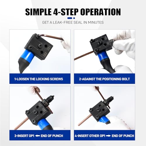 7-Piece Brake Line Flaring Tool Kit for 3/16" & 1/4" Lines, SAE Double Flare Tool, Creates 45° Single, Double & Bubble Flares for Hydraulic Brake Line Repair for Copper and Steel Tubing