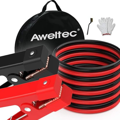 Heavy Duty Jumper Cables,0 Gauge 25 Feet Booster Battery Cable,Automotive Wires with Alligator Clips,600D Fabric Carrying Bag,Safety Gloves and Iron Brush for Cars Truck - size: 0 Gauge 25 feet (Standard)