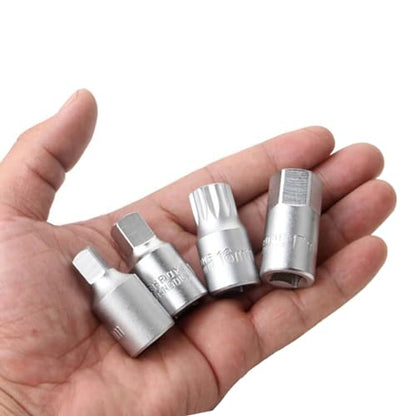 H17 Oil Sump Drain Plug Socket Wrench 3/8'' Drive Auto Repairing Transmission Gearboxes Screw Wrench Drain Plug Socket 3/8 - color: B