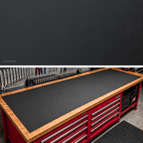 ONREVA Workbench Mat 36X72 Inches, EVA Rubber Work Mat, Protect Your Work Bench Top, Heavy Duty Pad for Tool Box Top, Table, Tool Station, Rolling Cabinet Cart Cover Liner Matt, 72"X36" 5mm Thick